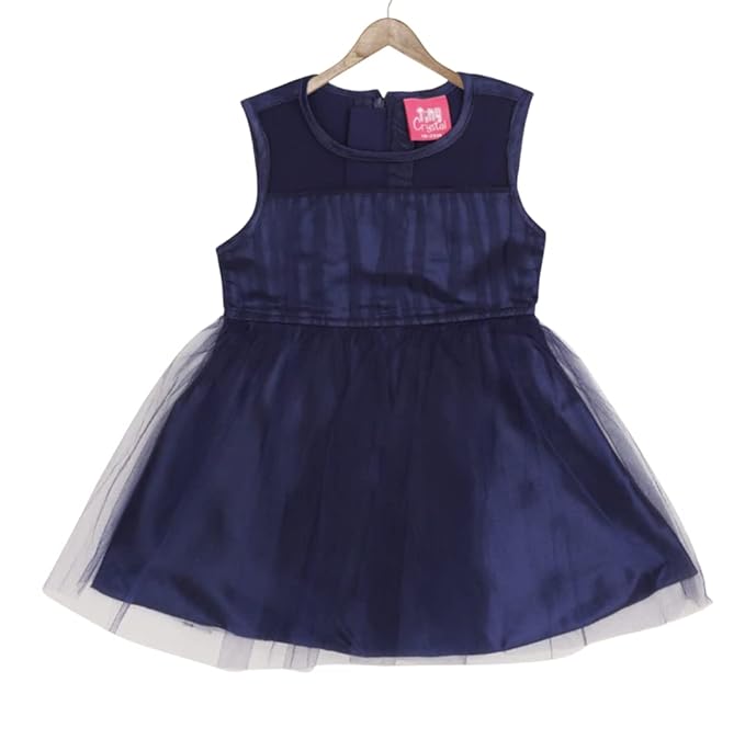 Elegant Rosette Accent A-Line Dress for Infants | Blu