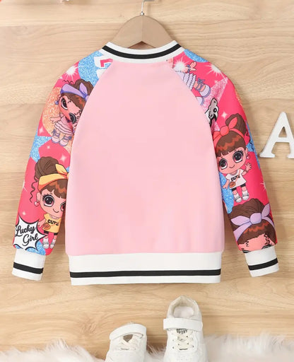 Pink Sweet Charm Kids Varsity Jacket