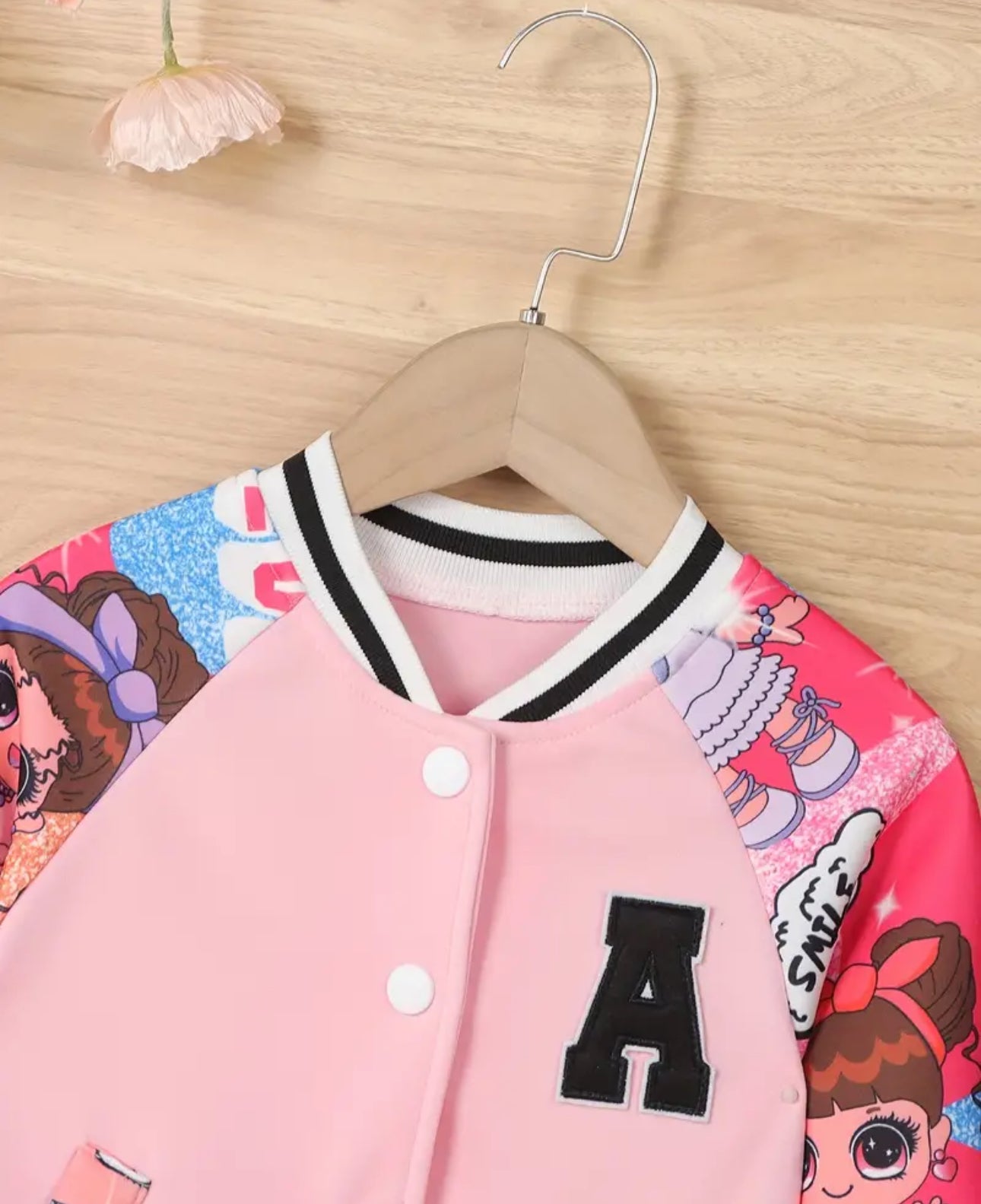 Pink Sweet Charm Kids Varsity Jacket