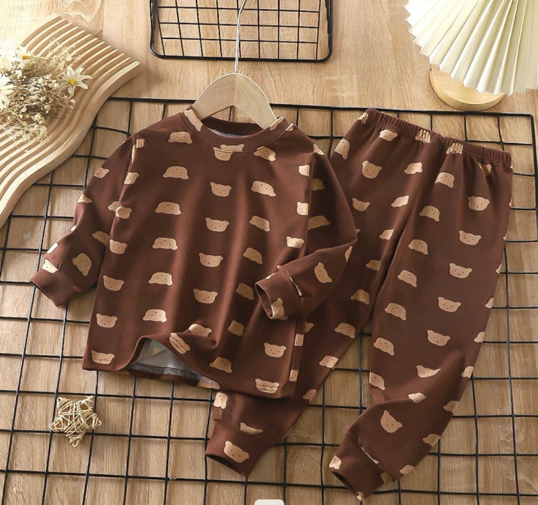 Cozy Critter Kids’ Loungewear Set | Brown