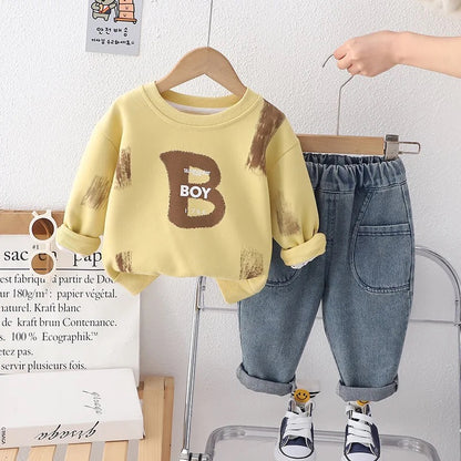 Stylish Brushstroke ‘BOY’ Sweatshirt and Paints