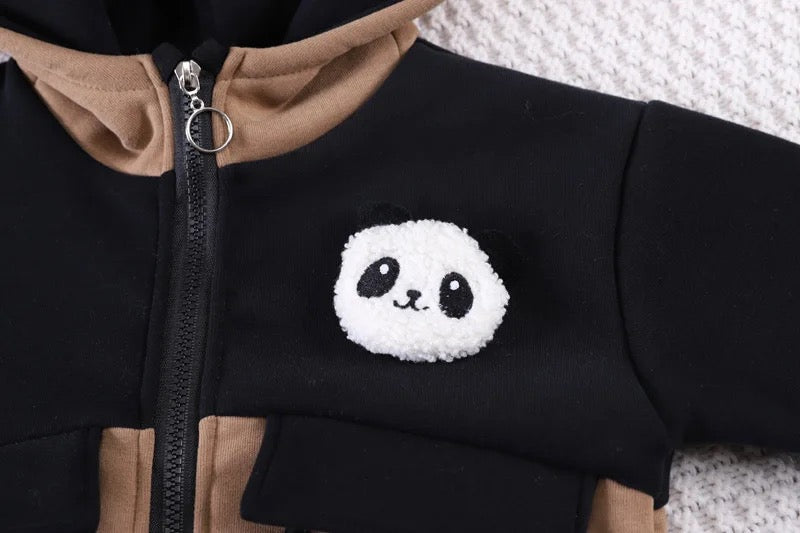 Panda Hoodie and Jogger Set for Toddlers