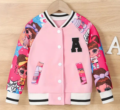 Pink Sweet Charm Kids Varsity Jacket