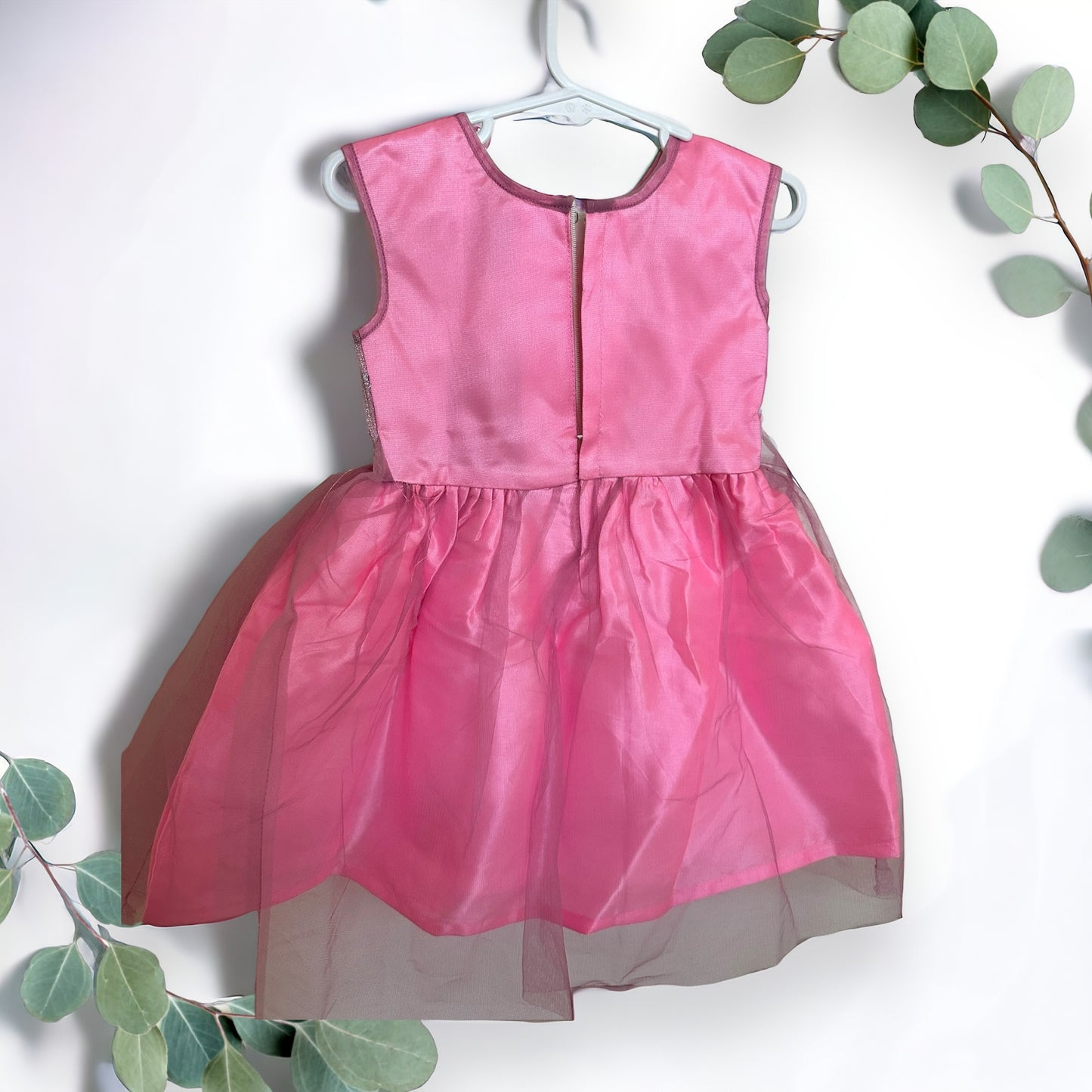 Sparkling Pink Tulle Party Dress for Girls