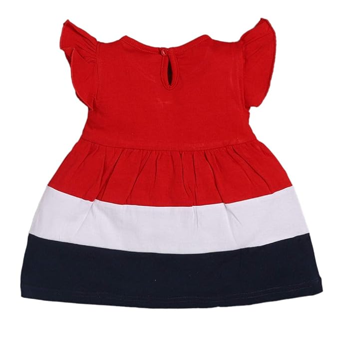 Baby Girl Cotton Dress Red and Navy Blue - Tiny Trendsetter